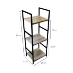Mueble Estantería de Hierro y MDF, 3 estantes - G3411 - Imagen 2