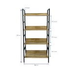 Mueble Estantería de Hierro y MDF, 4 estantes - G3413 - Imagen 2