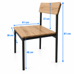 Mesa con 4 Sillas de Hierro y MDF - G3434 - Imagen 3